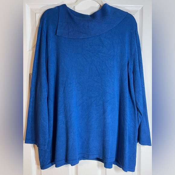 Investments Women’s Plus Size Cowl Neck Sweater Size 3X Blue - Picture 3 of 6